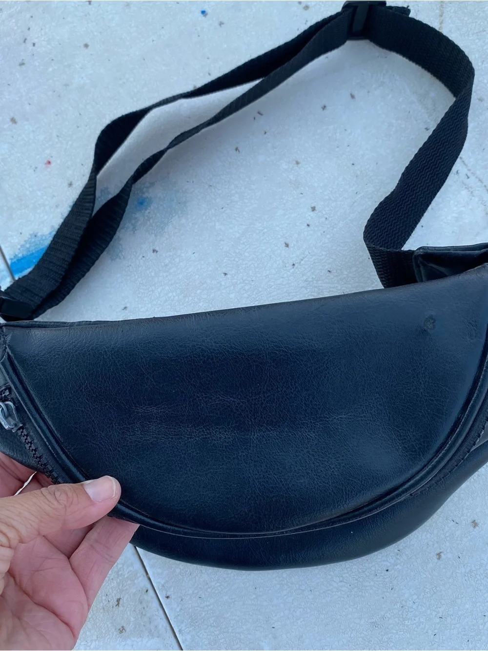 Black Harley Davidson Fanny Pack Zip Pouch Adjustable Waist Shield Wings